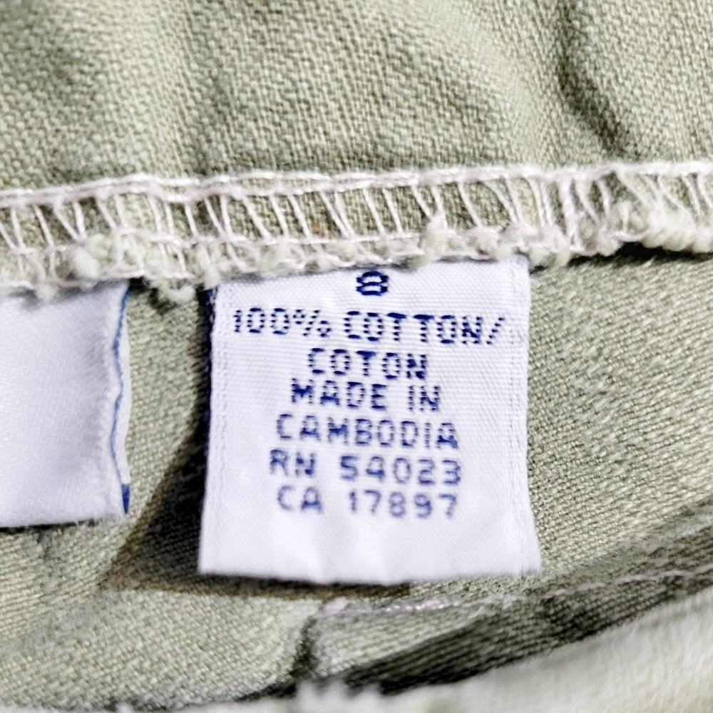 Old Navy Cargo Pants Women’s Size 8 Olive Green 100% Cotton Utility Ankle Zip - Picture 14 of 14